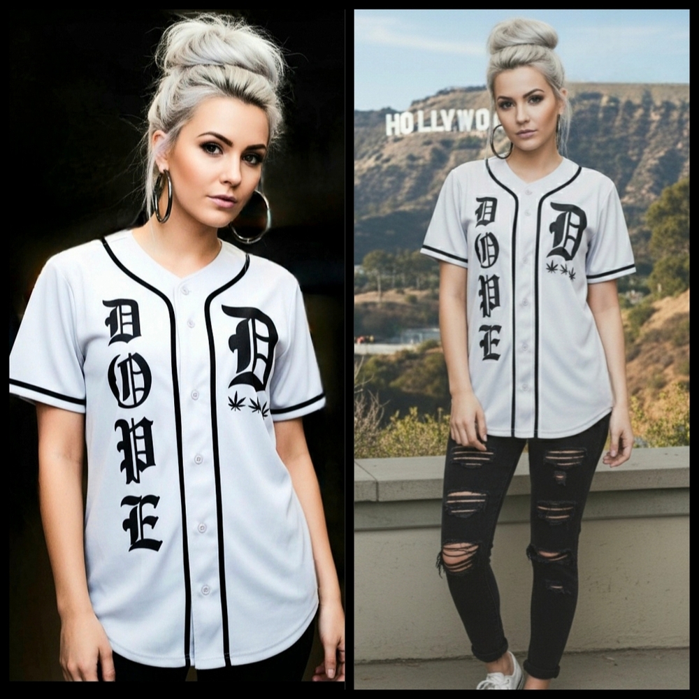 Spencers Gray blk D$pe mary 🪴 Graphic Baseball Jersey Streetwear Top Unisex M